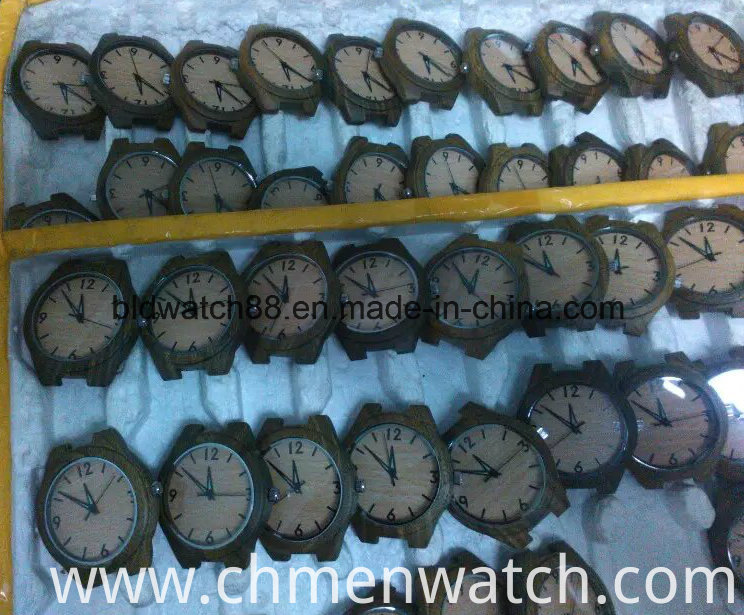 Natural Wooden Wristwatch Bamboo Wood Genuine Leather Band Watch Unisex